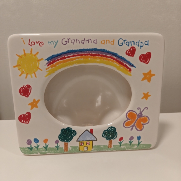 I Love My Grandma And Grandpa Ceramic Frame Russ Vintage 5" X 6" - Picture 2 of 7